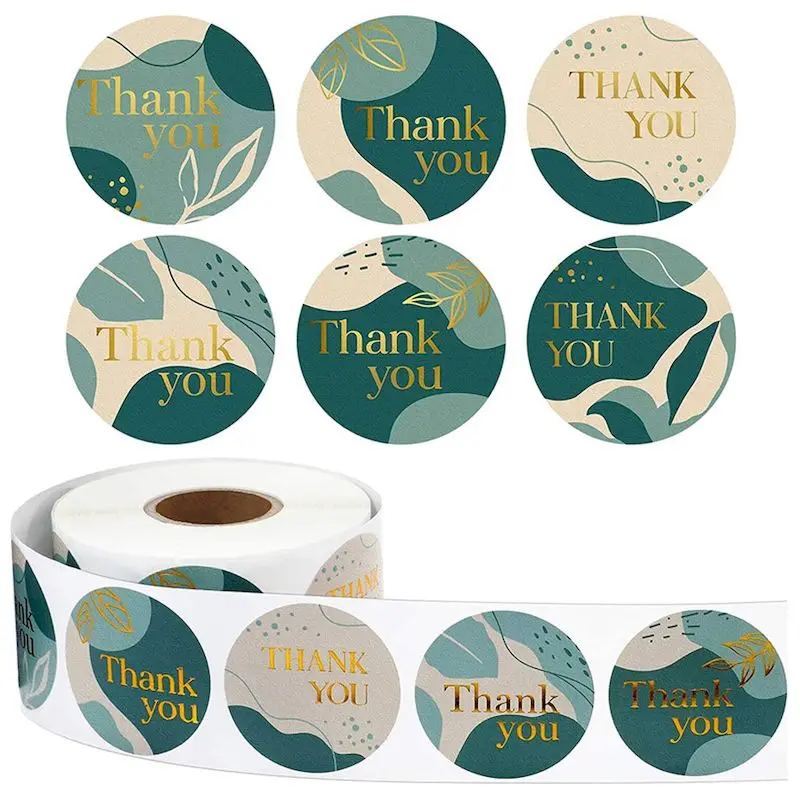 

SDOYUNO 500PCS Thank You Stickers 1inch And 1.5inch Small Business Stickers Adhesive Labels For Boutiques Wrapping Supplies Gift
