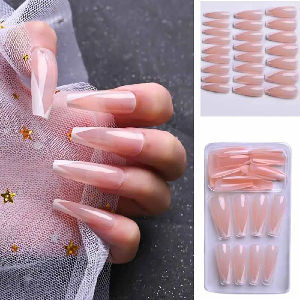 

Artificial Solid Color Mixing Ultra-Thin Long Nail Patches Full Cover Nail Art Tips False Nails Manicure Decoration