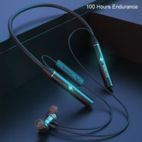 magnetic neckband headset bluetooth earphones sports wireless headphones 9d stereo music earbuds with mic 100 hours endurance