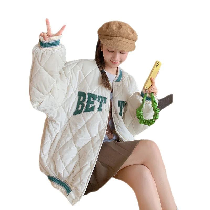 Women Bomber Jackets 2022 Autumn Winter Fashion Baseball Uniform Oversize Coats Student  Harajuku Loose Streetwear Jacket