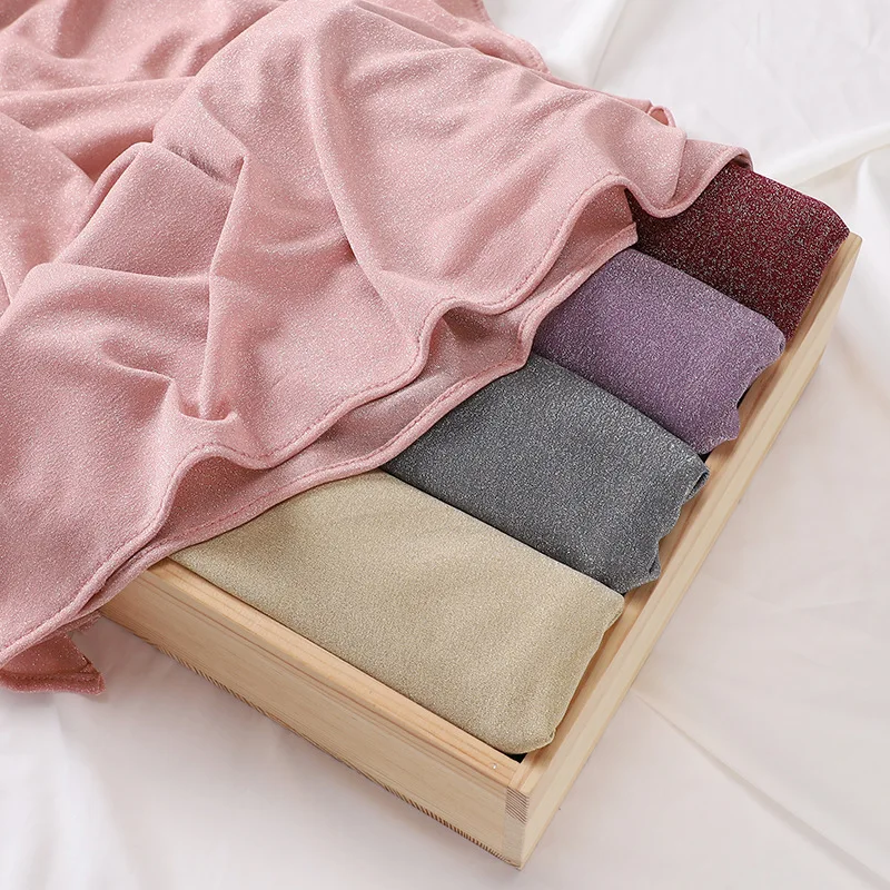 

68.9"X27.55" Fashion Shimmer Knitted Wide Design Hijab Shawl Muslim Women Underscarf Wedding Party Headscarf Bandana