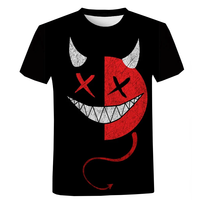 

Devil Smiling Face 3D Printed T-shirt Men Women Clothing Summer Oversized T shirt Fashion Harajuku Streetwear Trendy Tops