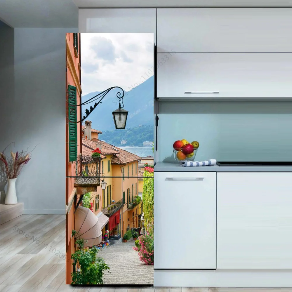 Приморская пляжная наклейка на холодильник дверь крышка ландшафт самоклеящиеся