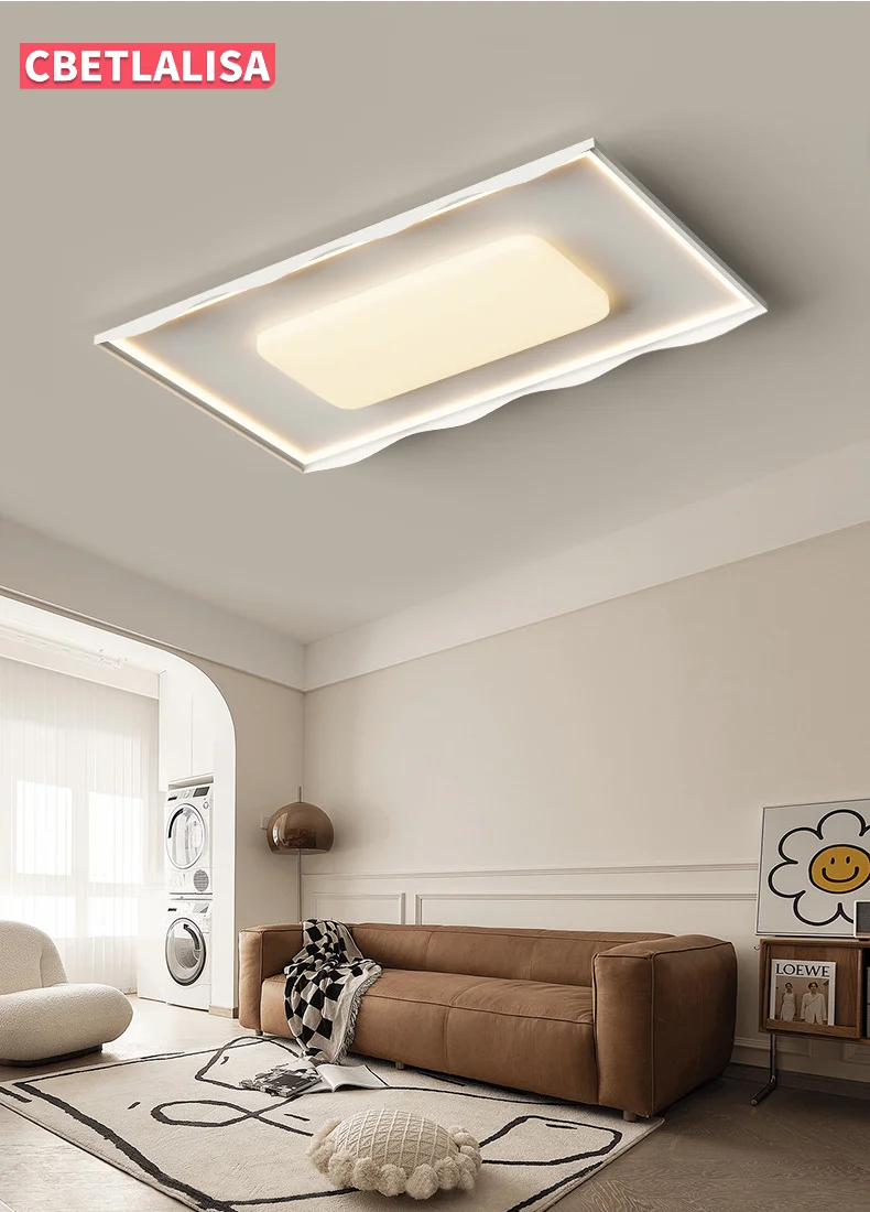 

2023 New living room ceiling light modern minimalist cream wind full spectrum eye protection ceiling light indoor bedroom light