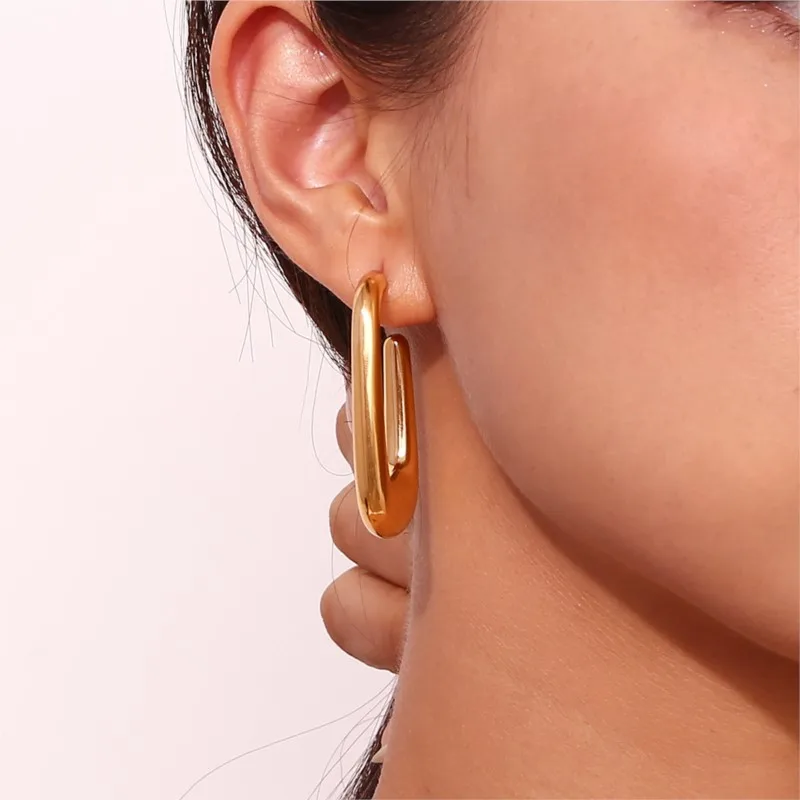 Женские винтажные трапециевидные серьги-гвоздики ANENJERY из нержавеющей стали 316L