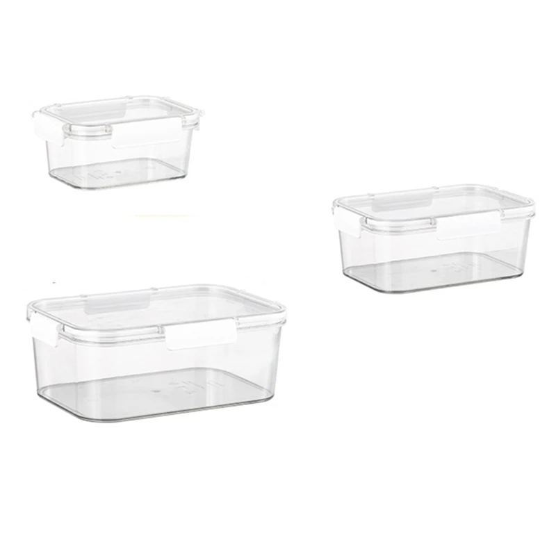 

Refrigerator Food Storage Containers With Lids Transparent Plastic Seal Tank Separate Vegetable Fruit Fresh Box