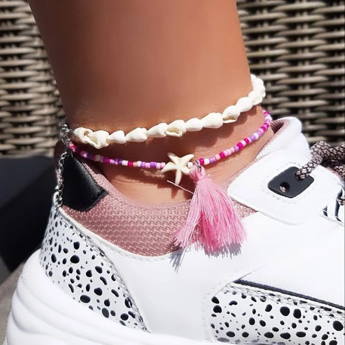 

New 2022 Summer Beach Sea Star Shell Anklet With Bohemian Style