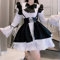 mandylandy black waitress maid outfits long sleeve lolita maid costume dress gothic style maid suit dress girls kawaii anime