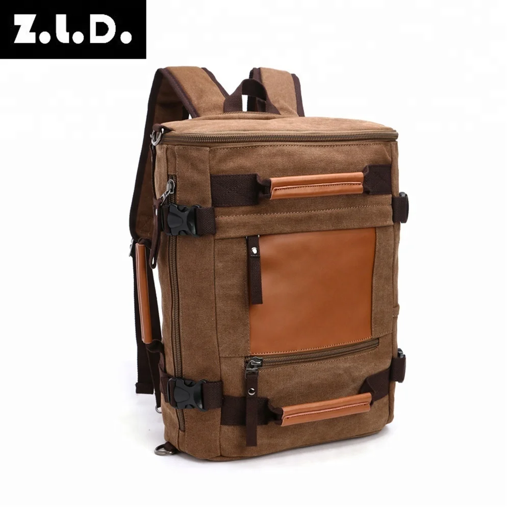 Men's Backpack Vintage Canvas Military Style School Rucksack Mountaineering Travel Bag Men Rugzak Back Pack Bolsas