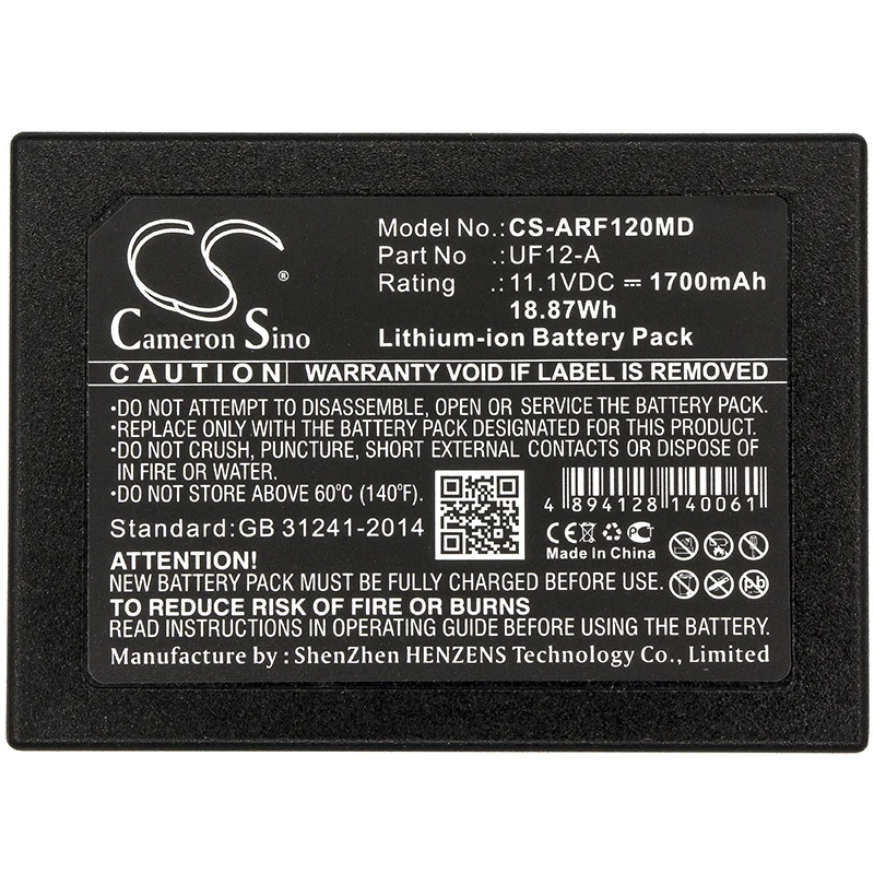 

Cameron Sino 1700mAh Battery For Ahram Biosystems UF12-A Palm PCR G1-12 P2010