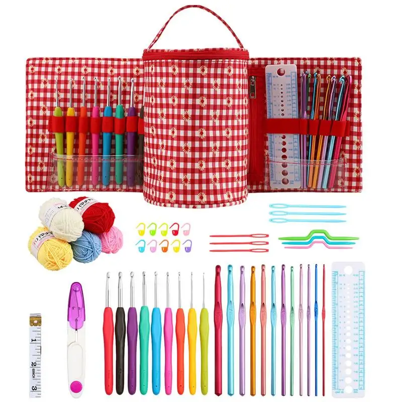

Crocheting Kit Yarn Crochet Knitting Set Portable Knitting & Crochet Supplies Beginner Crochet Kit Crochet Needle DIY Yarn