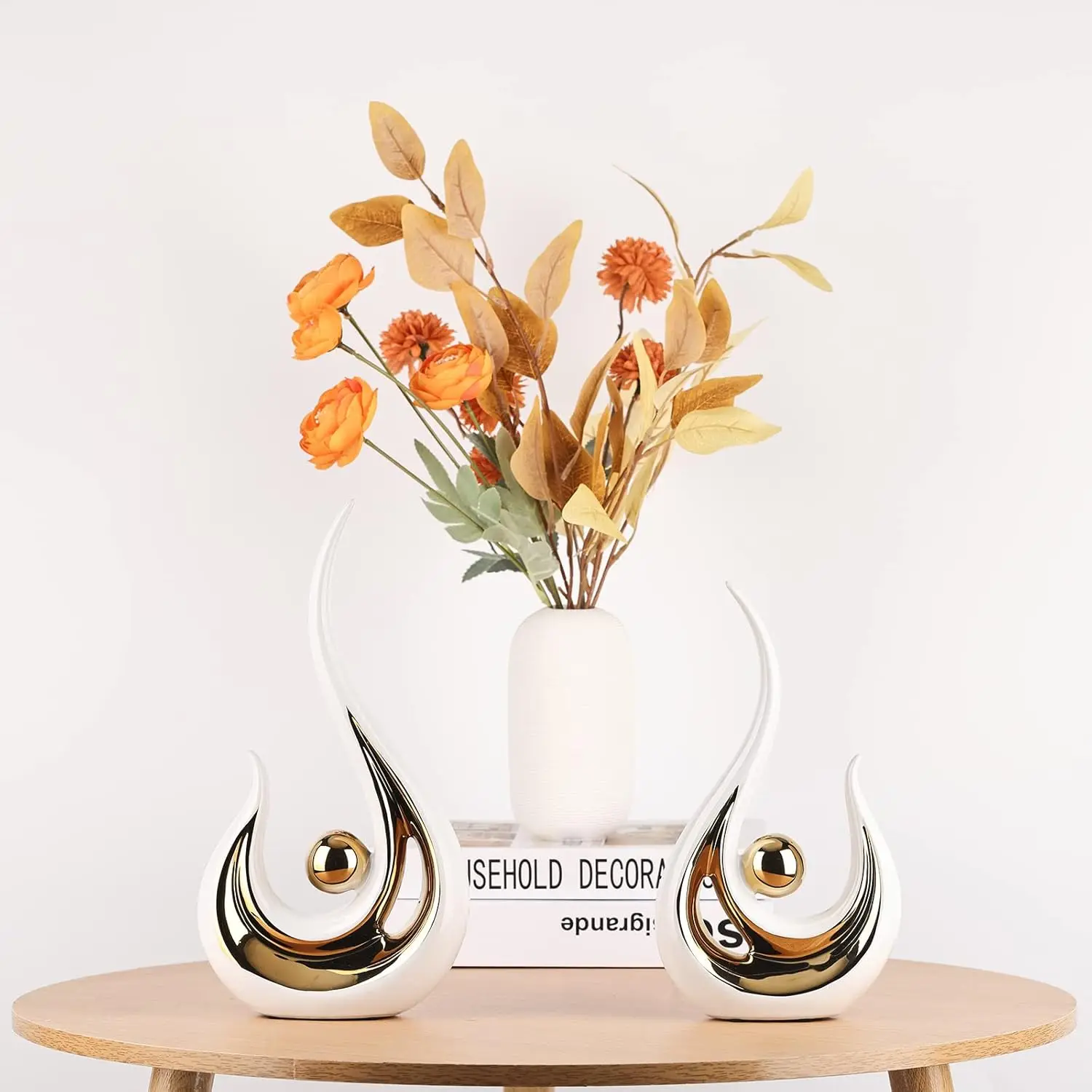 Белый и золотой акцент для домашнего декора современное абстрактное искусство