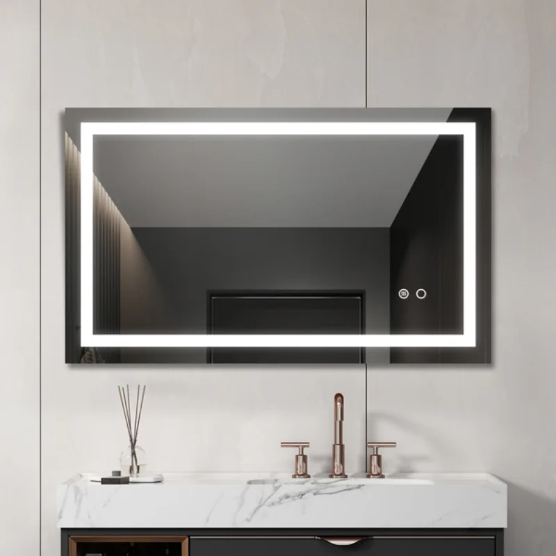 

40"*24" LED Lighted Bathroom Wall Mounted Mirror with High Lumen Anti-Fog Separately Control Dimmer Function[US
