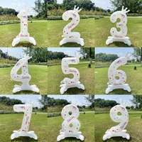 32inch foil white number stand balloons with crown 0 9 large figures globos for kids girl boy happy birthday party decorations