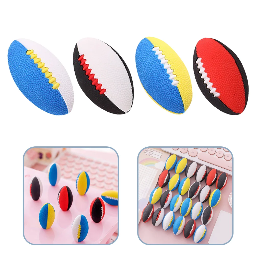 

12Pcs Cartoon Kid Eraser Rugby Rubber Painting Room Decor Detachable Eraser (Random Color)