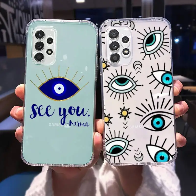 

Eye Blue Lucky Evil Eye Phone Case Transparent For Samsung galaxy A S note 23 52 22 20 21 51 71 12 50 10 30 fe ultra plus