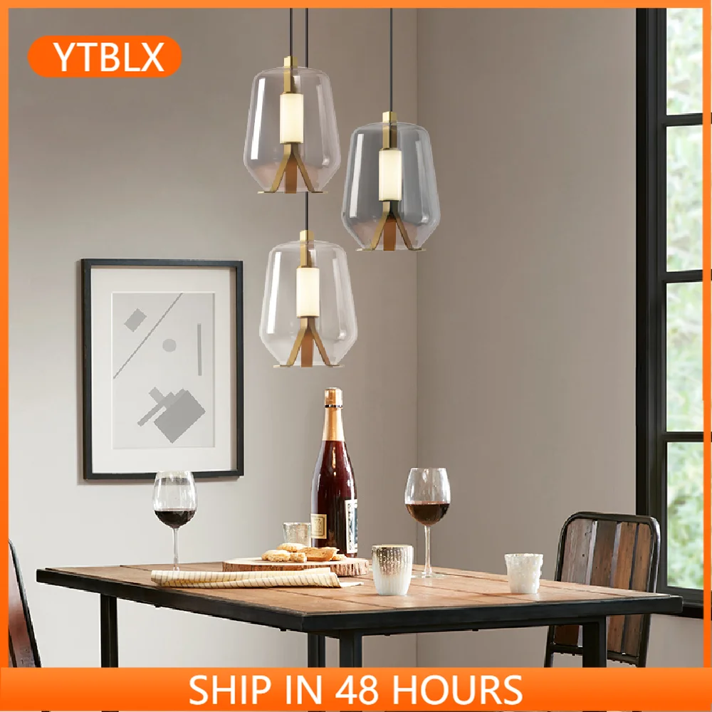 

Nordic Creative LED Pendant Light Simple Dining Room Glass Hanging Lamp Bar Coffee Shop Restuarant Indoor Deco Pendant Lamps