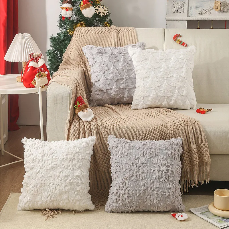 

Christmas Cushion Cover Christmas Tree Snow Sofa Pillowcase Merry Christmas Decoration Pillow Cover Holiday Party Home Decor