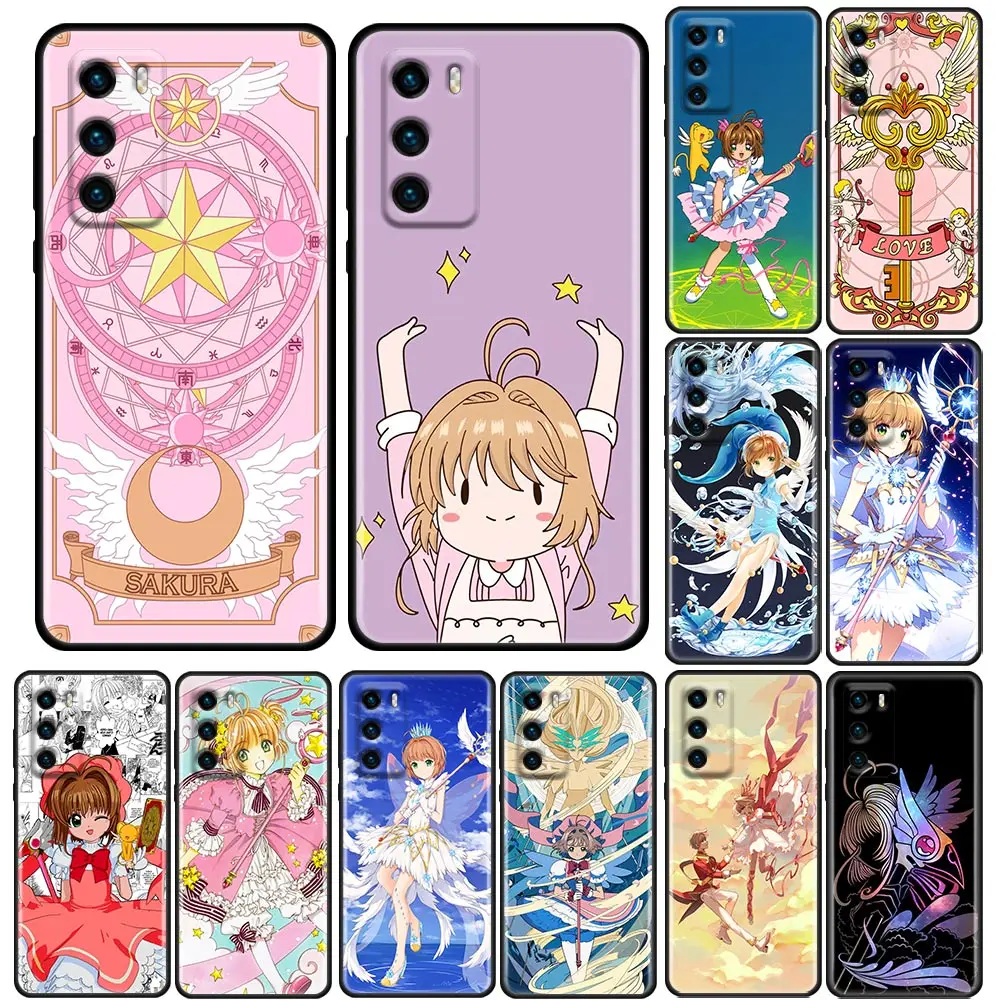 

Silicon Funda Phone Case For Huawei P30 P40 P20 P10 Lite P50 Pro PSmart Z 2019 Soft TPU Back Cover Anime Girl Card Captor Sakura