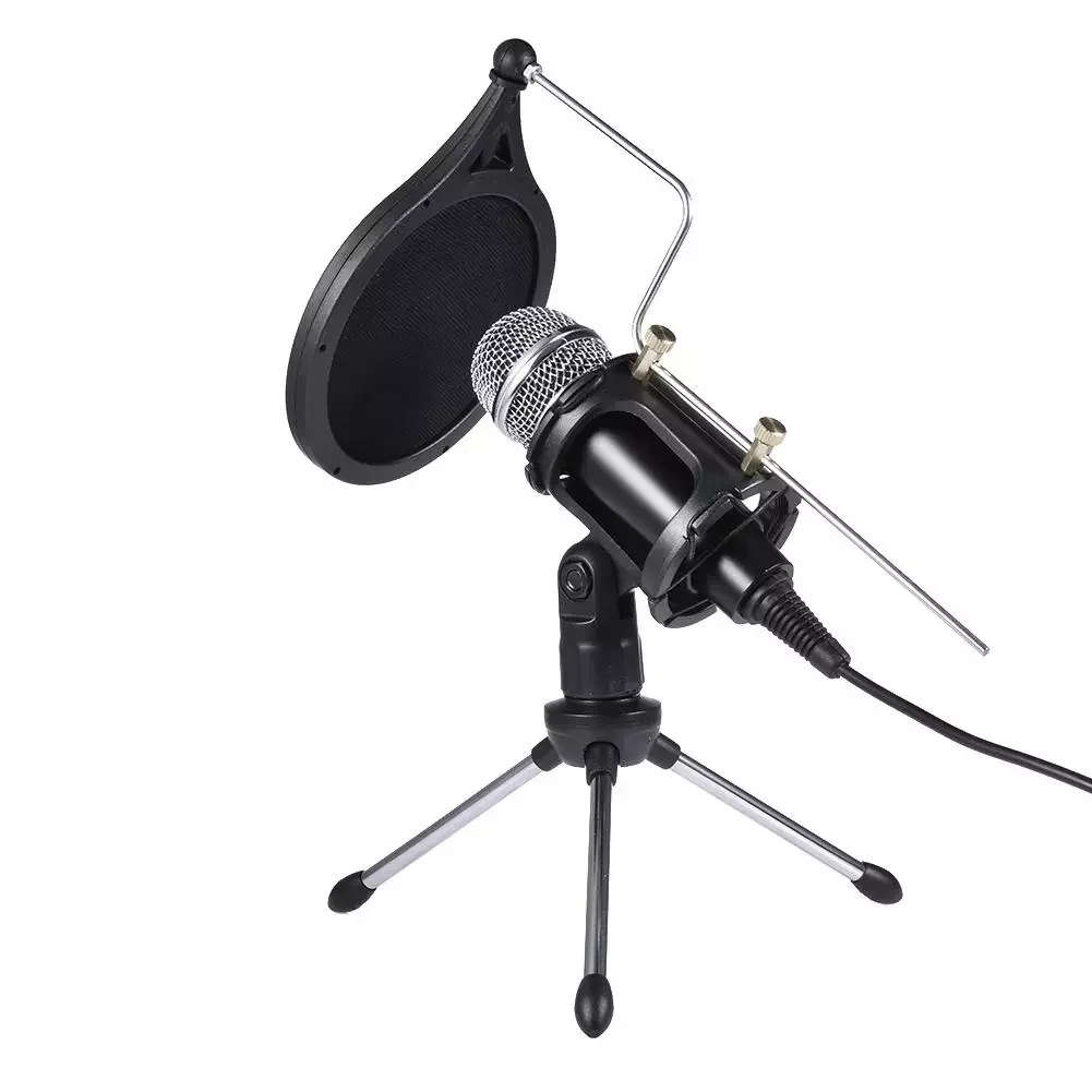 

NEW2023 Condenser Microphone Recording Microphone Set Computer Microphone With Filter Tripod Stand Perfect For Recording Games V