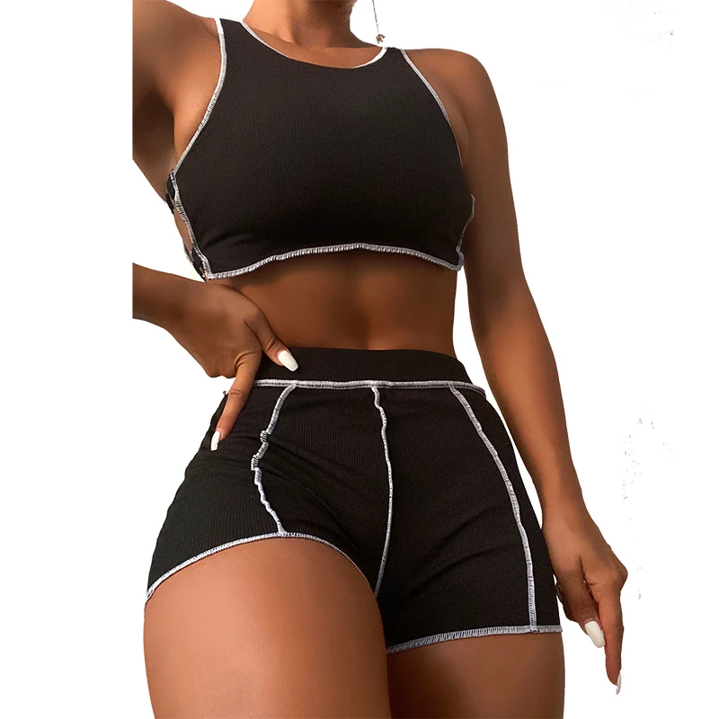 

Womens Sexy Two Piece Biniki Swimsuit Pit Strip Fabric Split Swimwear Set Ladies Bikinis 2022 Mujer