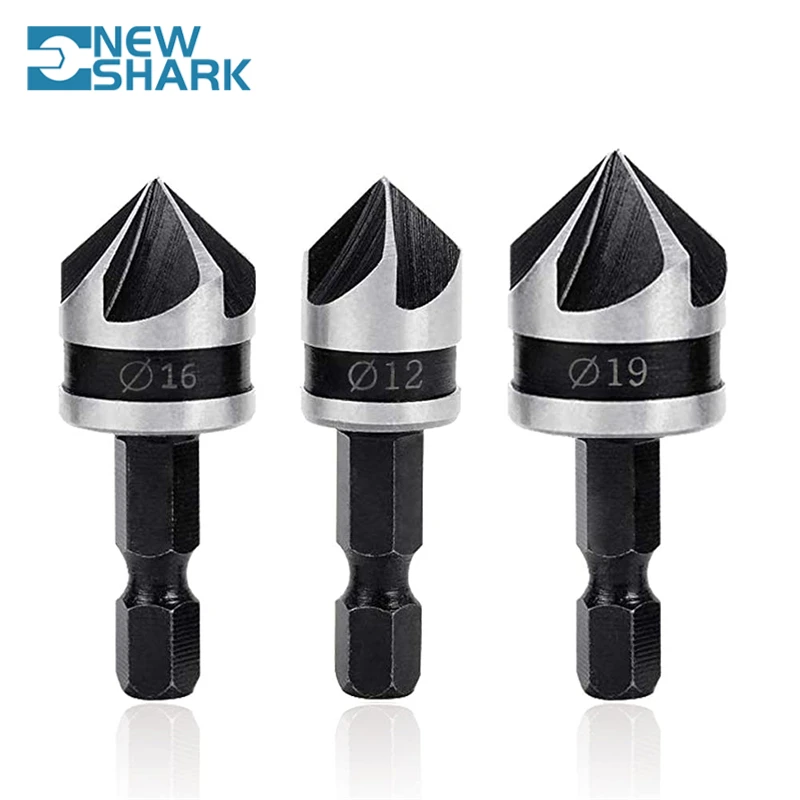 Набор сверл для зенковки комплект из 3 быстросменных насадок работ по дереву и