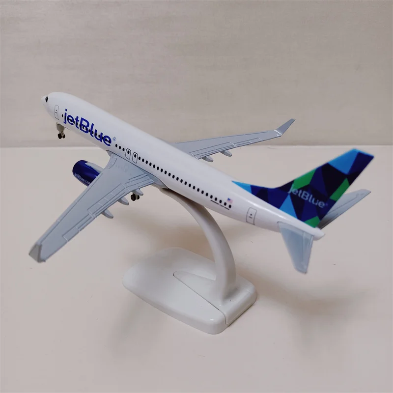 

20cm Alloy Metal USA Air JET BLUE JetBlue Airlines Boeing 737 B737 Airways Diecast Airplane Model Plane Aircraft w Landing Gears