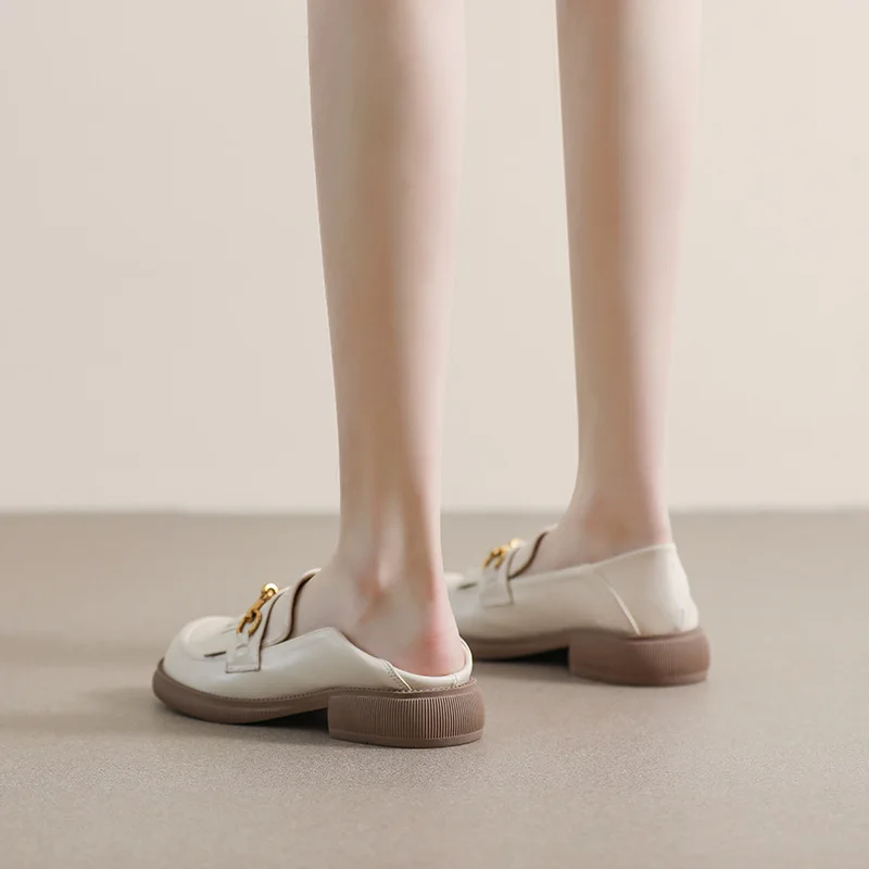 Loafers Women's British Style New Retro Slip-on Platform Shoes Soft Bottom Black Low Heel Small Leather Shoes Women Plus Size