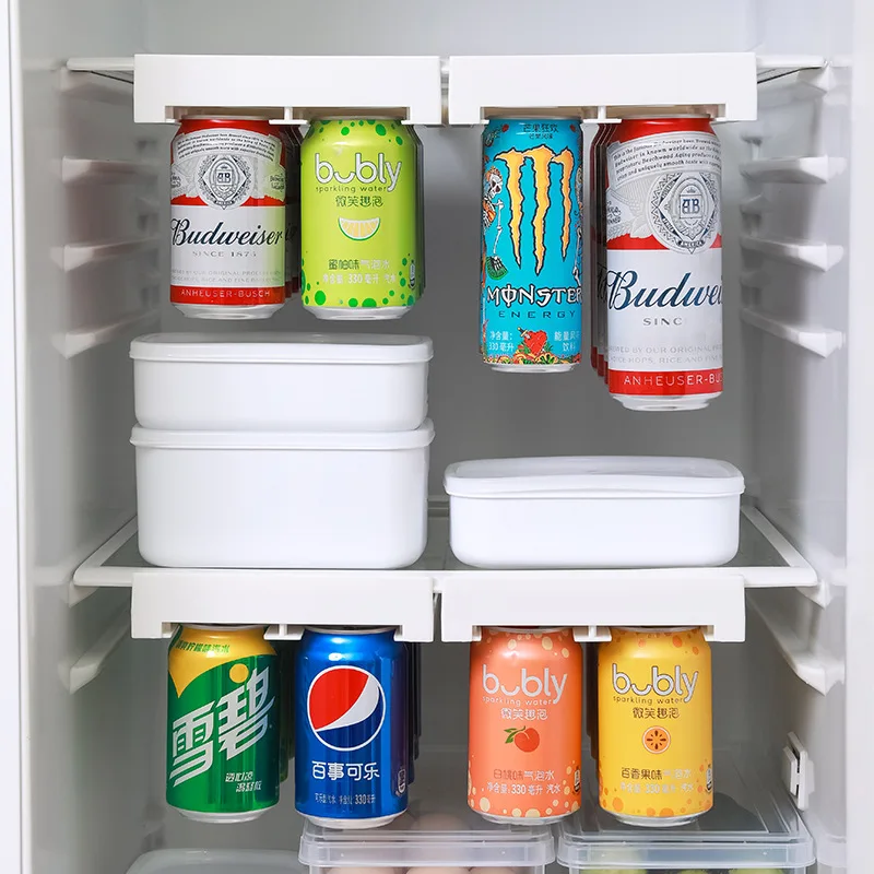

WHYY Refrigerator Hanging Beer Beverage Storage Artifact Double-row Canned Beer Soda Cola Can Storage Rack Organization