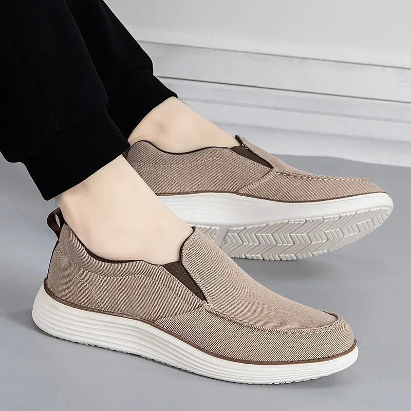 

Мужские тканевые туфли Old Beijing, новые мужские лоферы на плоской подошве, легкие и удобные мужские повседневные парусиновые туфли, осень 2023