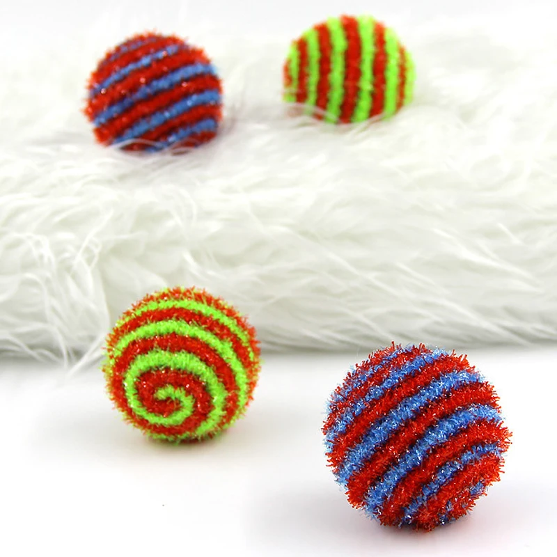 

Diameter 5cm Kitten Cat Interactive Toys Sound Ball Cat Play Chewing Rattle Scratch Catch Ball Cat Exrecise Toy Balls