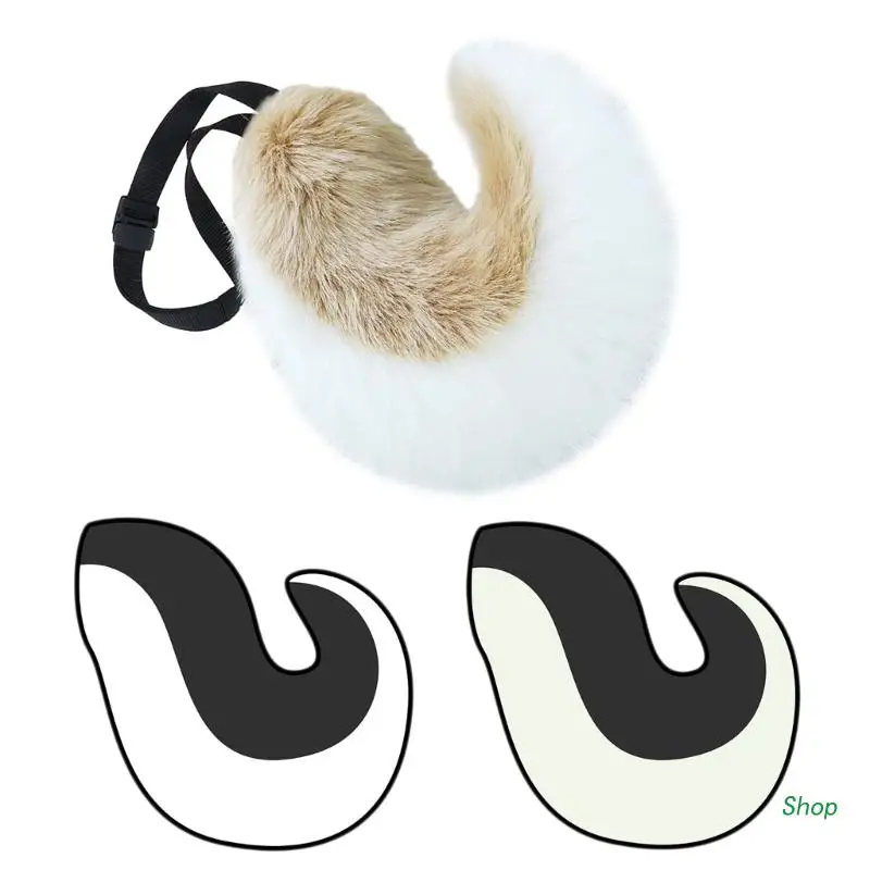 

L5YC плюшевый хвост Волка животное лиса-чудовище Хвост Хэллоуин аксессуары для костюма на карнавал