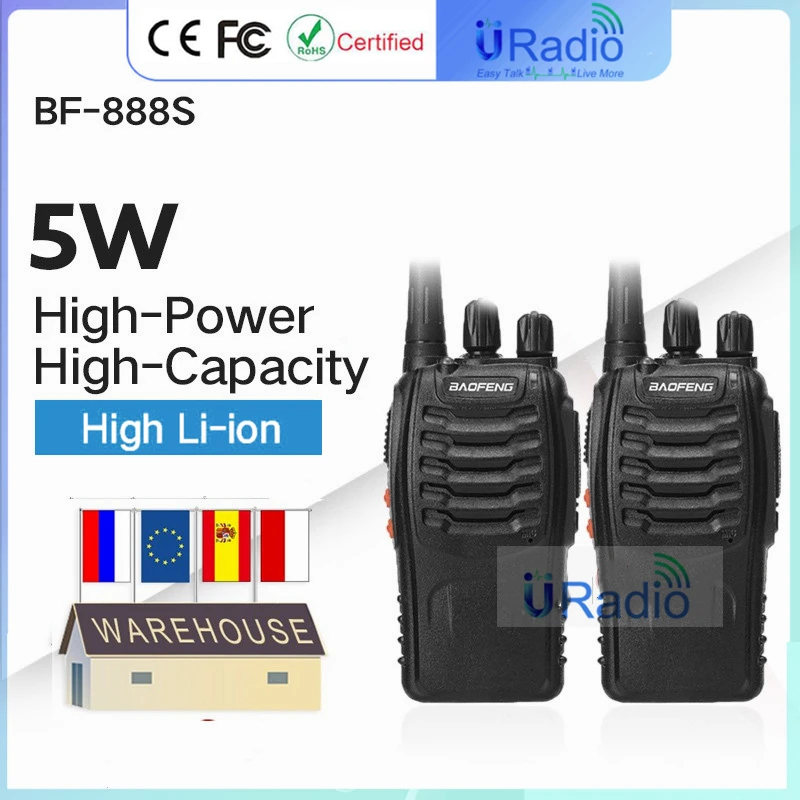 

1PC or 2PCS Baofeng BF-888S Walkie Talkie 888s UHF 5W 400-470MHz BF888s BF 888S H777 Cheap Two Way Radio with USB Charger H-777