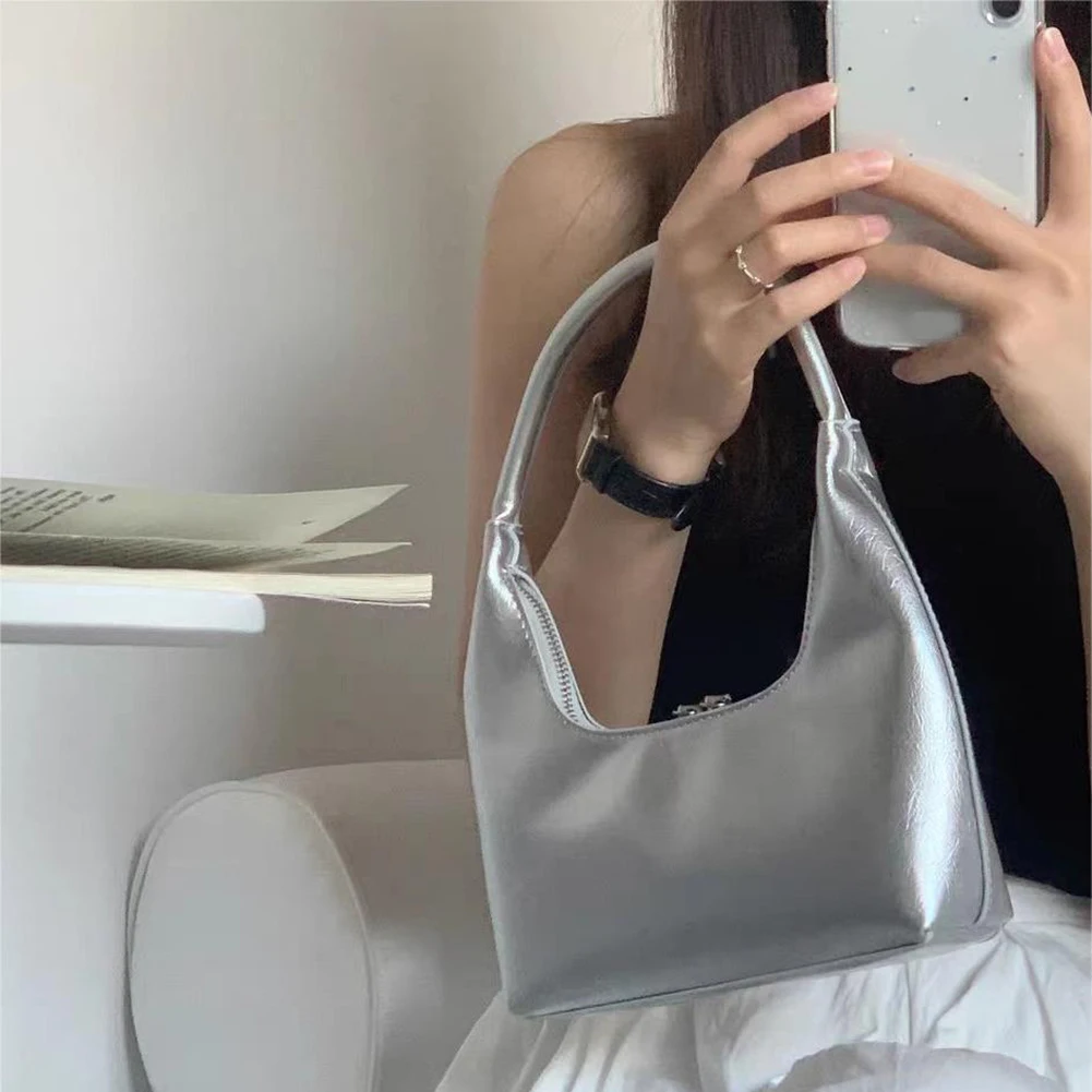 

Женская сумка для подмышек из ПУ кожи, однотонная сумка для подмышек Y2K, сумка, простая сумка-клатч, кошелек, сумки-тоуты, женские сумки