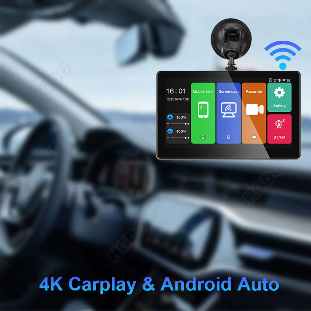 Android Auto Car Dvr Rear View Mirror Camera With Windshield Suction Cup
