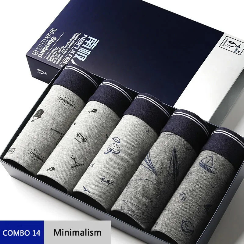 Men's Boxer Briefs Cotton Antibacterial Cotton Youth Comfortable Breathable Large Size Boxer Shorts Head