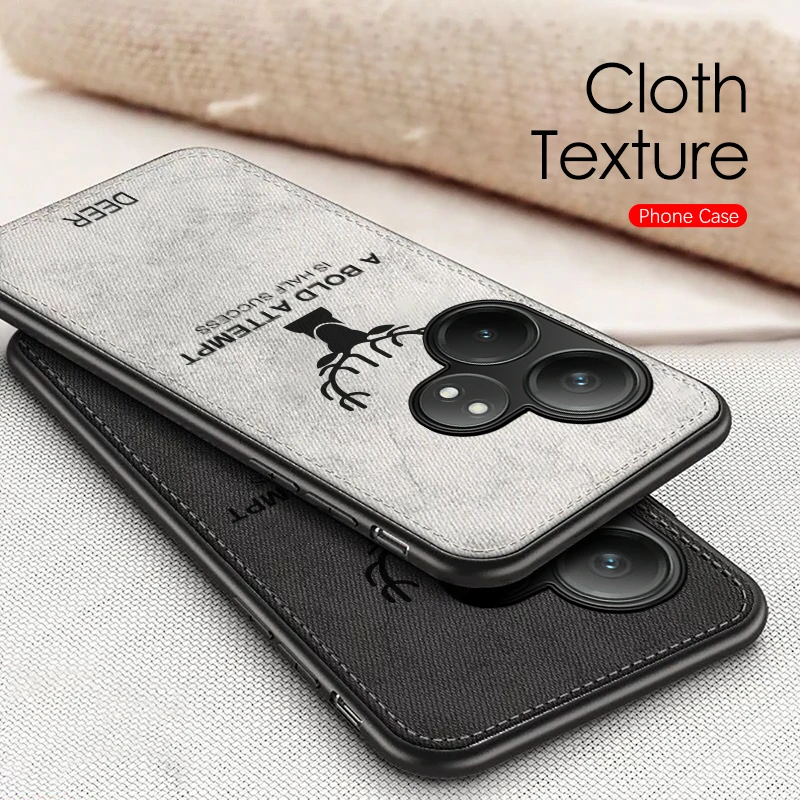 Тканевая задняя крышка с рисунком оленя для Realme GT6T GT 6 T T6 5G чехол TPU мягкий