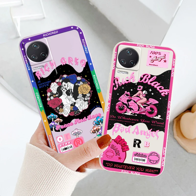 

Luxury Girl Skull Art Cool For Xiaomi Redmi K50 K40 Gaming K30 K30S 10 10C 10X 9A 9 9T 9C 9AT 8 8A 5G Liquid Rope Cover