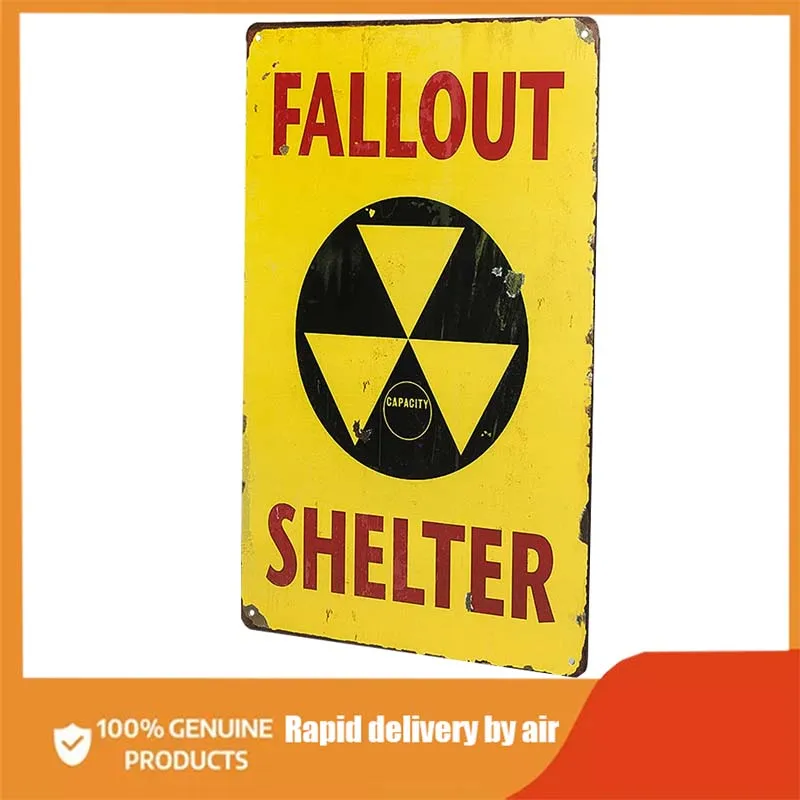 

dingleiever-Christmas Gifts"Fallout Shelter Vintage Metal Tin Sign,Garage Decor Man Cave Sign metal plate outdoor decor
