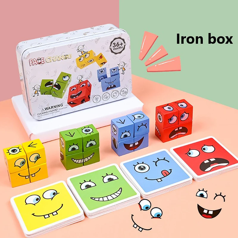 

Kids Educational Toys Emotion Change Expressions Puzzles Cube Table Games