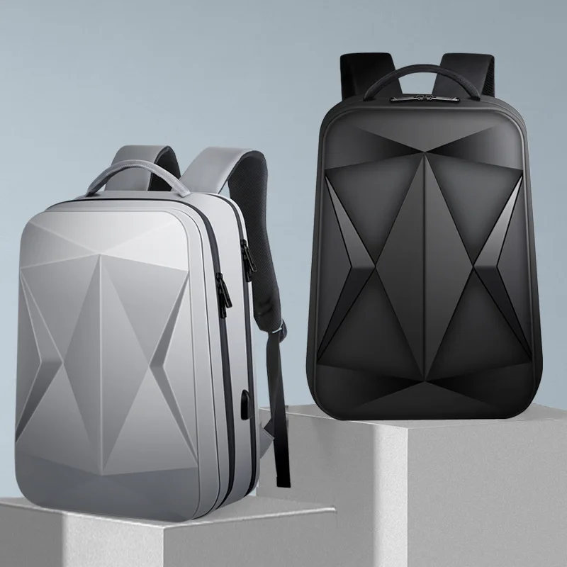 

2022 New Korean Large-capacity Hard Shell Computer Notebook Bag Laser Diamond Business Backpack Men's Large Capacity Backpack