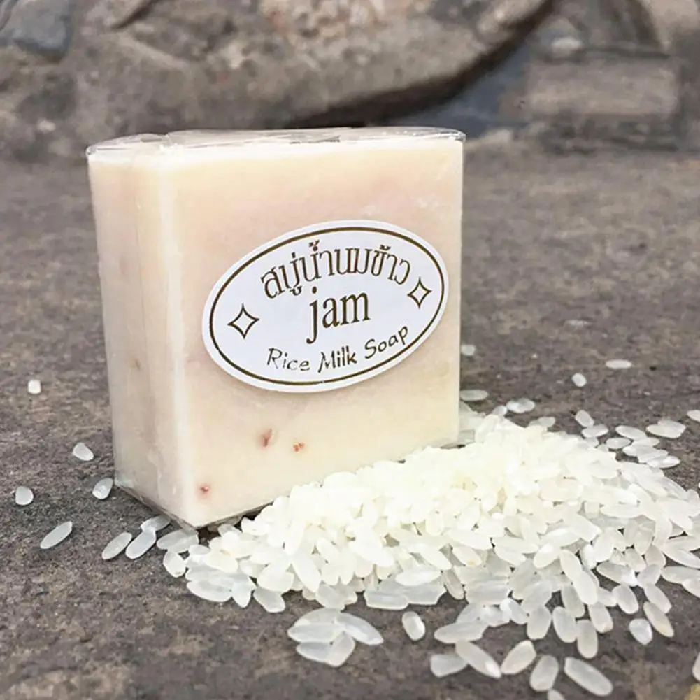 

Handmade Rice Soap Thai Jasmine Rice Collagen Vitamin Control Bathing Tools Whitening Skin Moisturizing Whitening Oil Y1y6