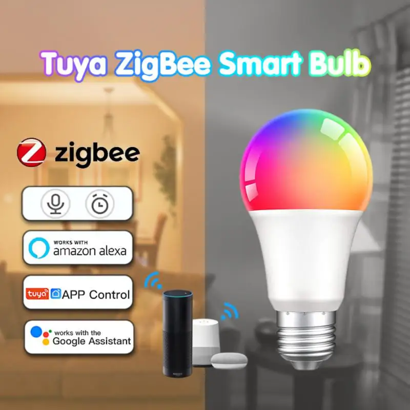 

Smart Wifi Light Bulb Tuya Bulb RGBCW 18W Color Changing LED Light E27 8W 15W 12W Smart Life APP Compatible Alexa Google Home