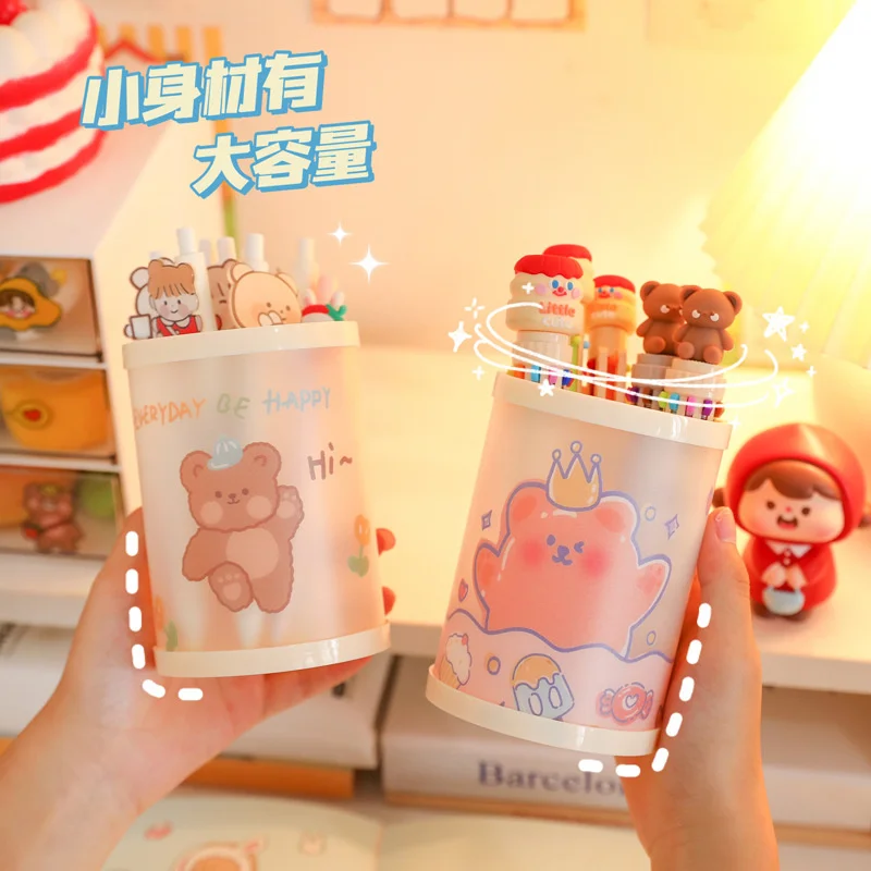 

Desk Organizer Kawaii Pen Holder Stand For Pens Cartoon School Supplies Stationery For Girl Organizador Escritorio Канцелярия