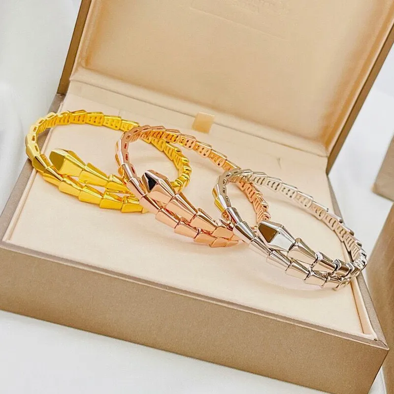 

Лидер продаж, классический браслет из стерлингового серебра 925 пробы в виде голой змеи, женское простое модное роскошное Брендовое ювелирное изделие премиум-класса