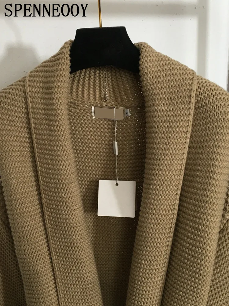 Женский свободный кардиган SPENNEOOY подиумный Повседневный Кардиган