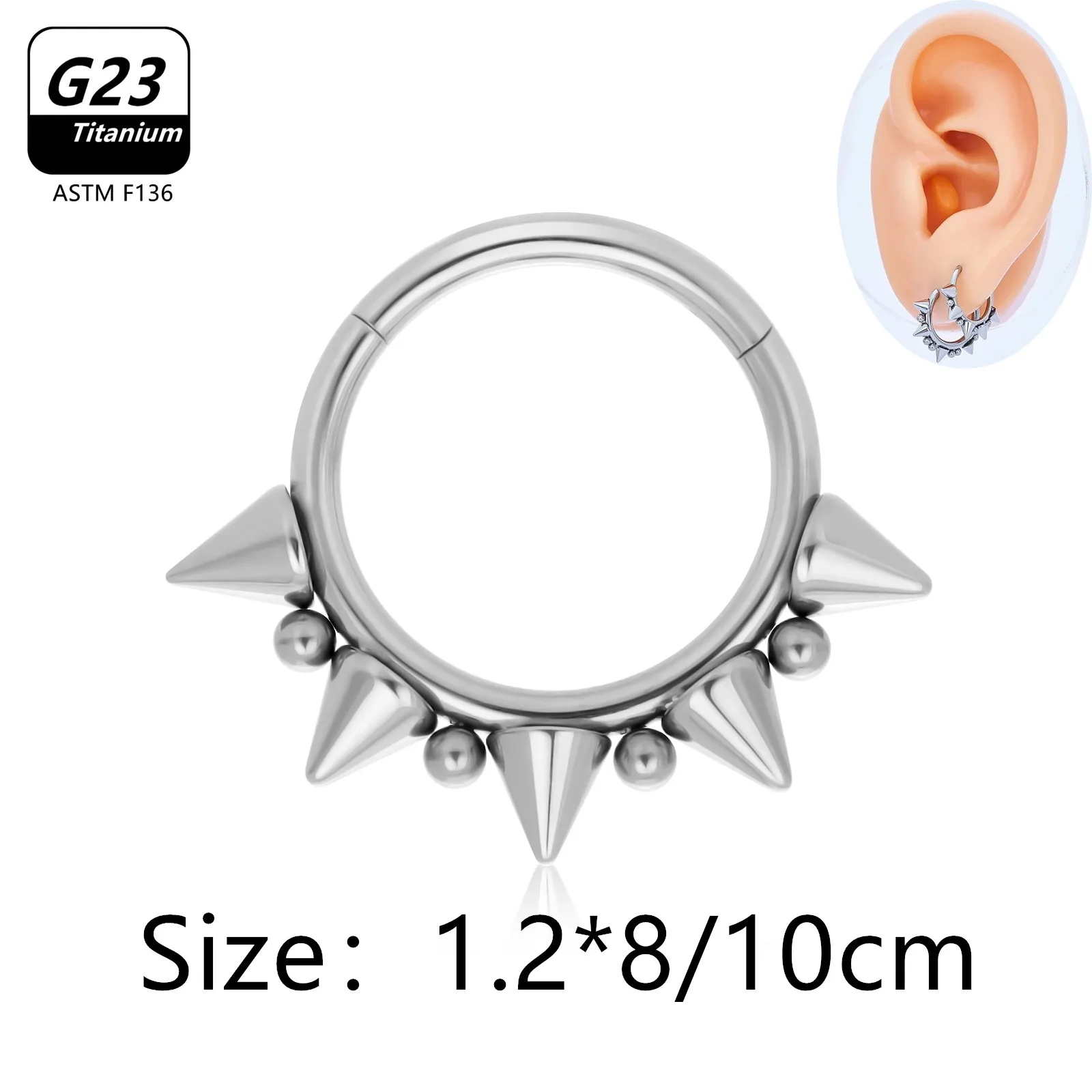 

G23 Titanium Cone Spike Horseshoe Circular Septum Earrings Nose Ring Eyebrow Ear Piercing Body Jewelry Cartilage Helix Hinge