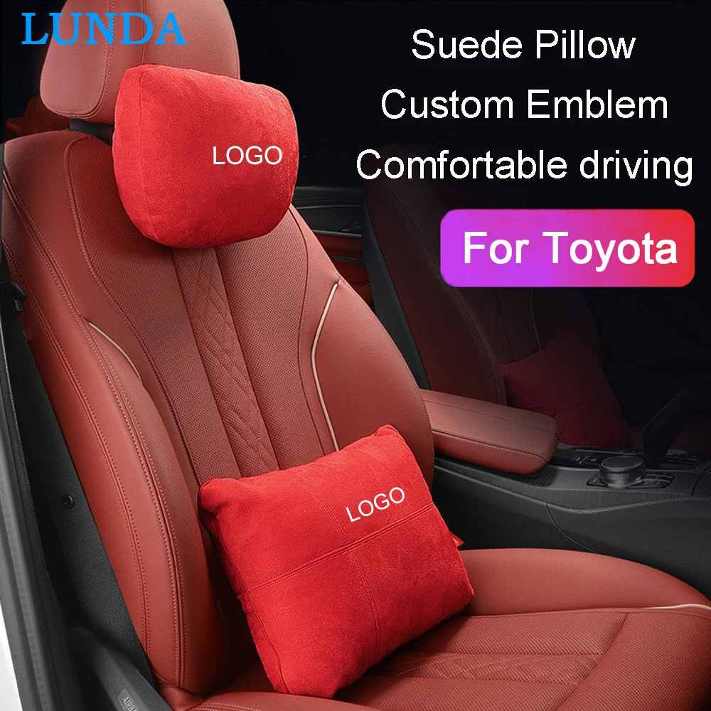 

Suede Car Neck Pillow S Class Soft Headrest Car Lumbar Pillow For Toyota Camry RAV4 Prius C-HR Avalon Corolla Land Cruiser Prado