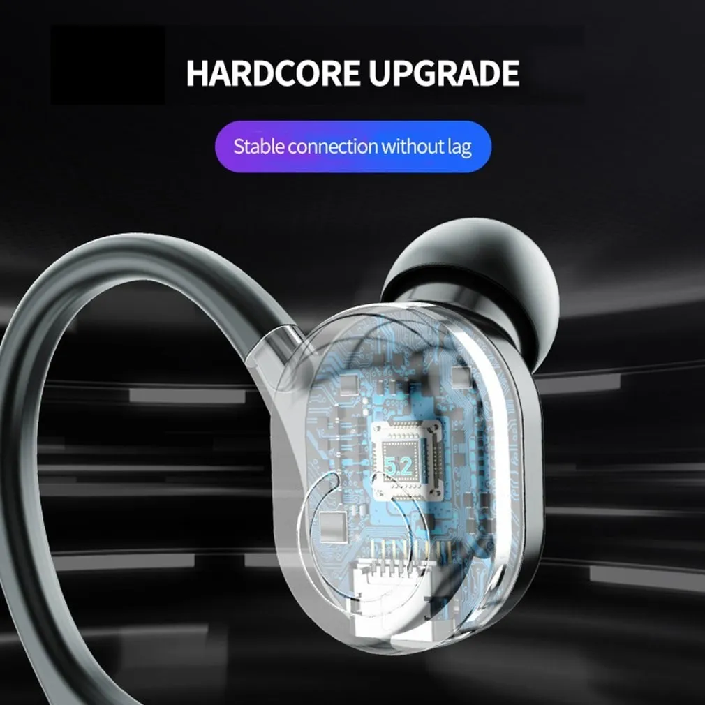 Wireless Bluetooth-compatible 5.2 Ear Hook Single Mini Business Headphone HIFI Bass Noise Cancelling Sports Gaming Headset Sale enlarge