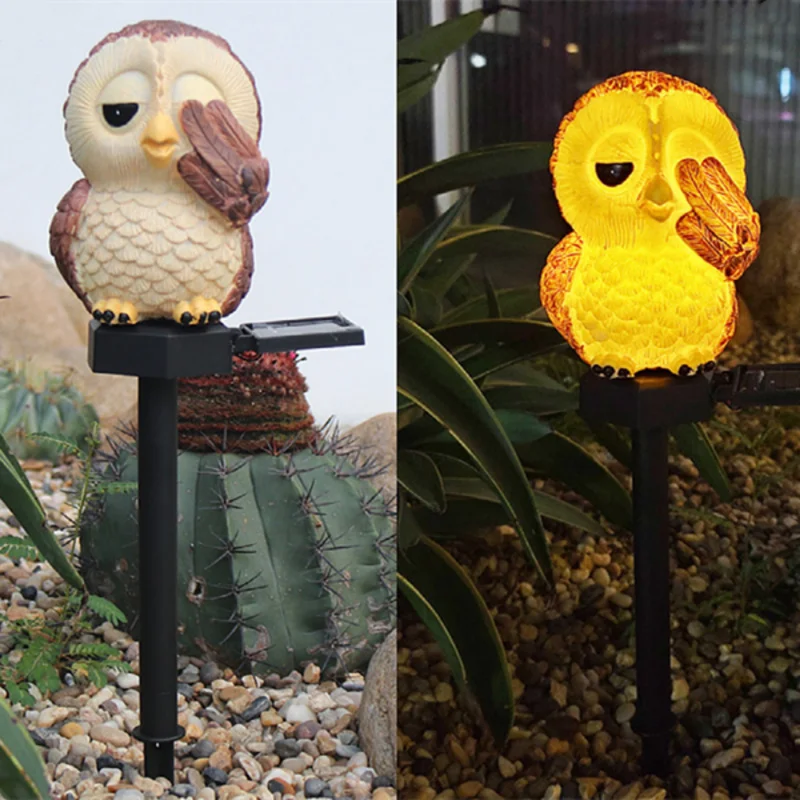 

Solar Lights Outdoor LED Landscape Light Outdoor Owl Lamp Garden Ornament Cartoon Animal Underground Light Lawn Yard Decor
